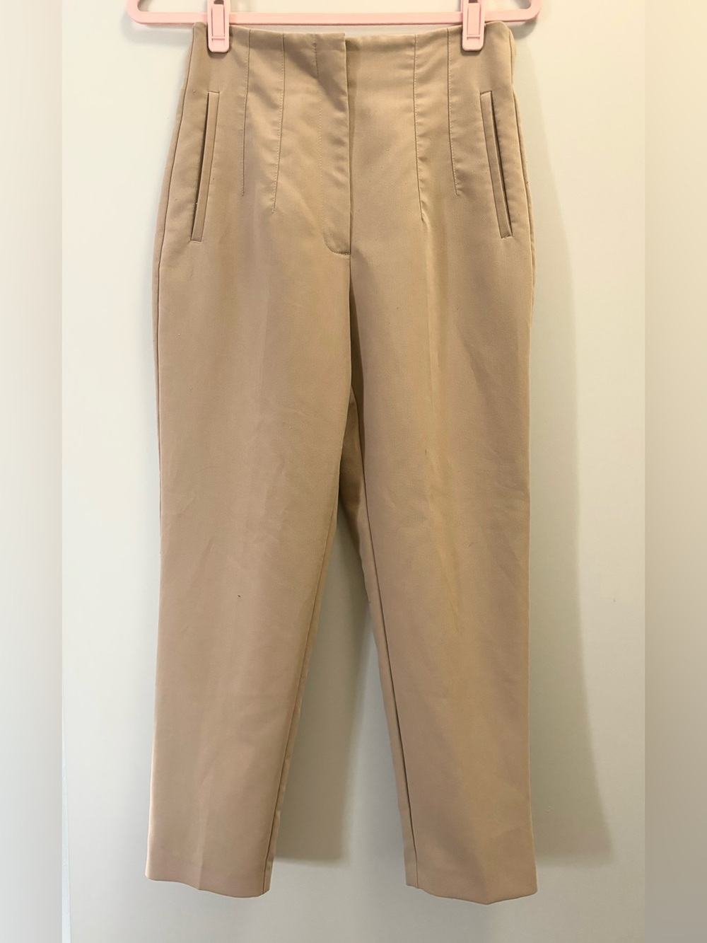 Zara Slim Tailored Chinos in Light Beige